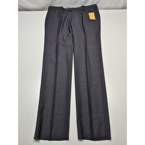 Galante Lanificio Dress Pants Mens 44x36 Gray Wool Flat Front Straight Italy